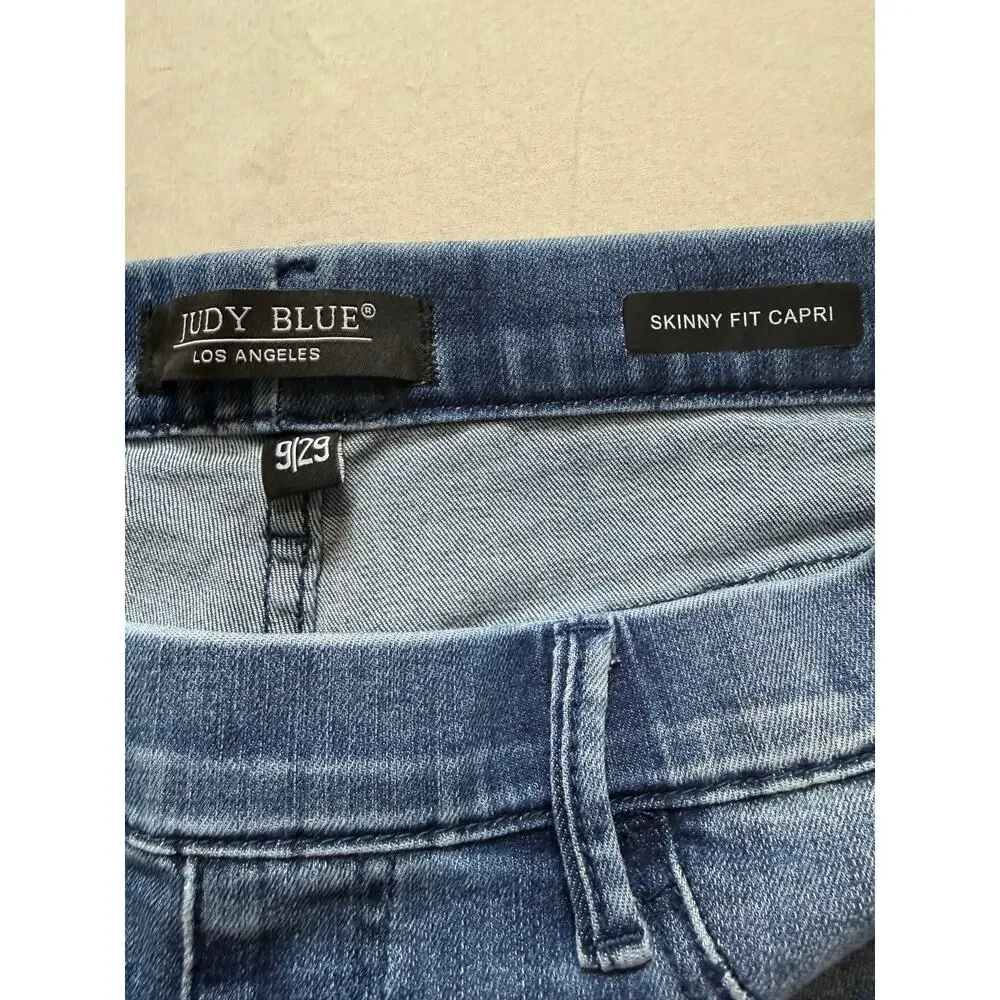 Womens Judy Blue Skinny Fit Capri Jeans Size 9/29 Stretch Denim - Picture 4 of 6
